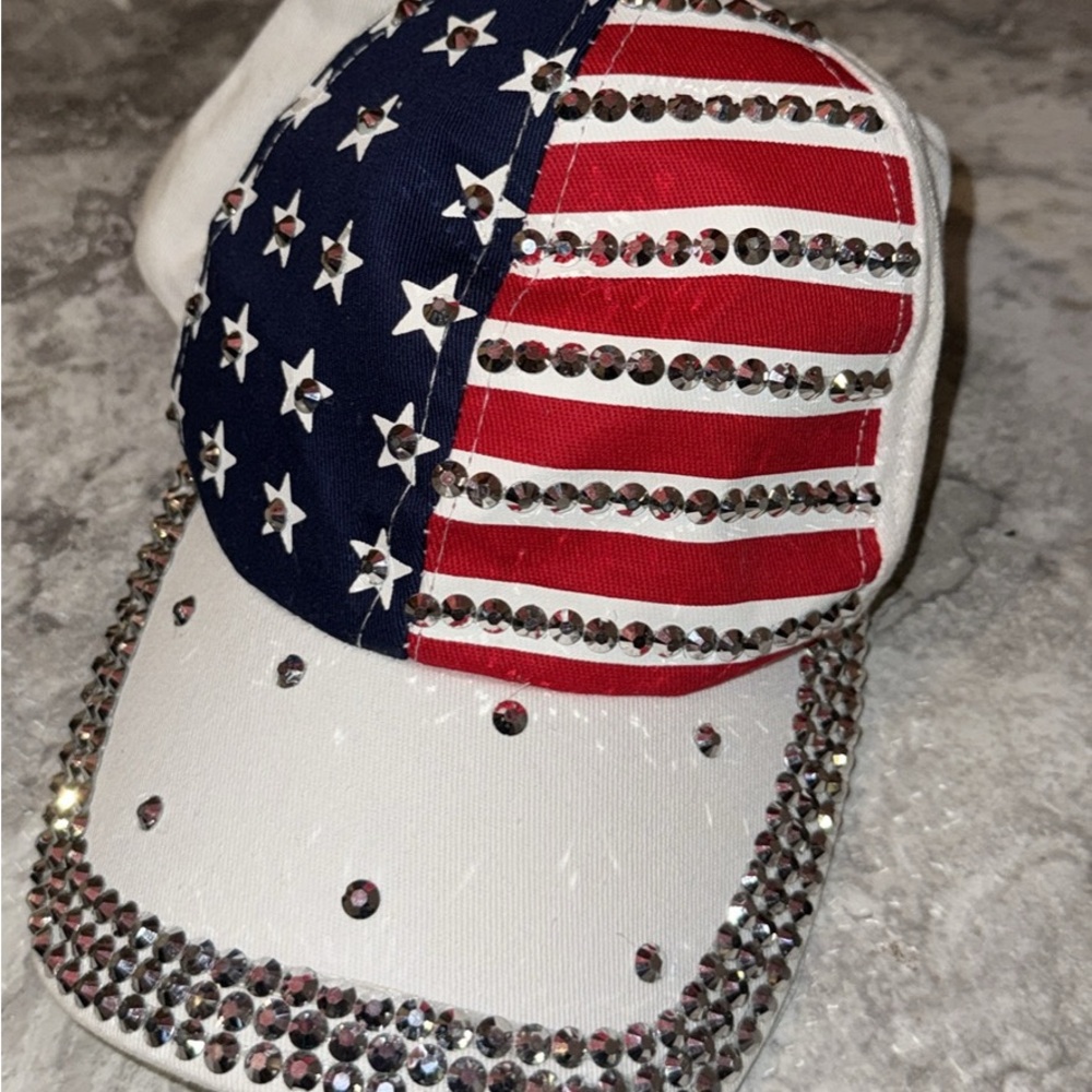 SHEIN Red, White, and Blue Star-Studded Hat
